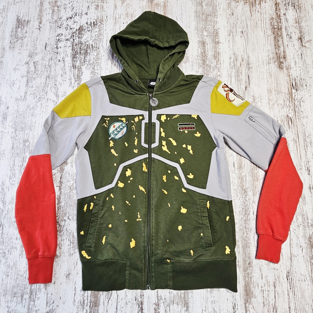 Star Wars Boba Fett Armor Hoodie Mens Small Full Zip Sweatshirt Lucasfilm